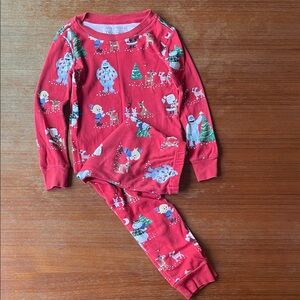 Pottery Barn Kids Red Holiday Pajama Set